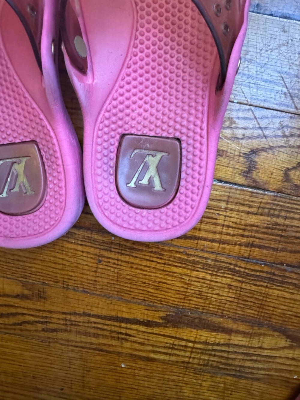 Louis Vuitton Pink Slide Sandals with Monogram Strap - Picture 2 of 6